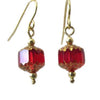 Quadrille - Red Cathedral Glass Earrings