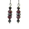 Galliard - Black And Red Swarovski Earrings
