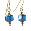Quadrille - Turquoise Cathedral Glass Earrings