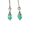 Minuet - Tiny Green Teardrop Earrings