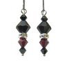Galliard - Black And Red Swarovski Earrings